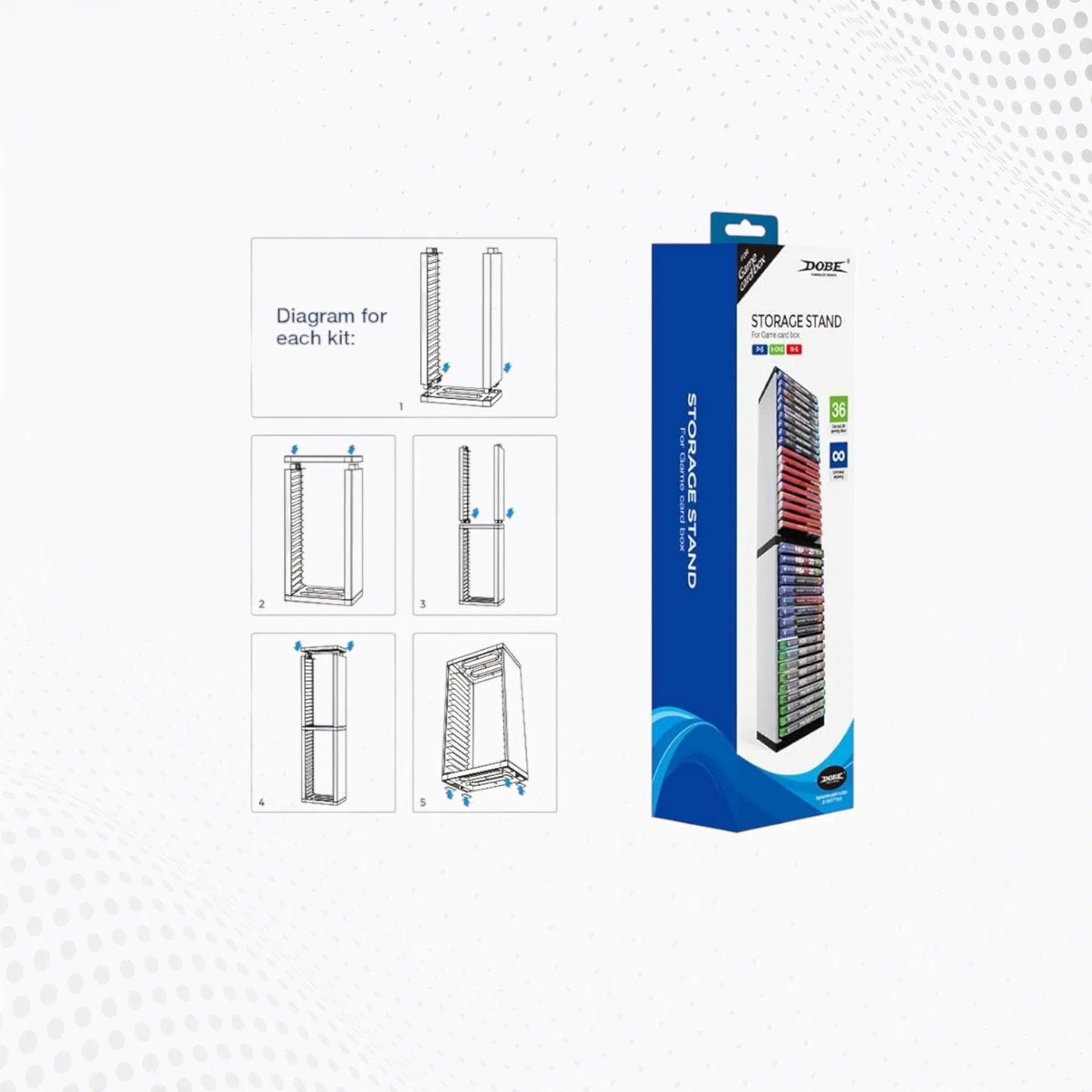 Dobe Game Storage Stand TY-2847 – Holds 23 Games | Organize Your Collection Mega Games