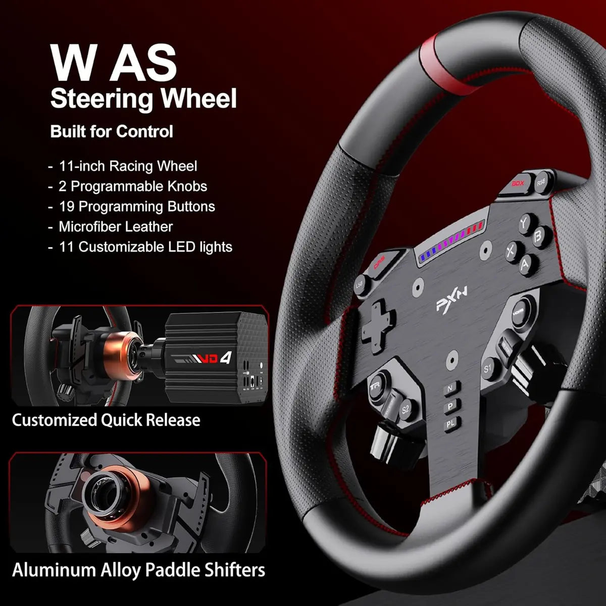 PXN VD4 Bundle – 4Nm Direct Drive Racing Wheel Cheap Price In pakistan