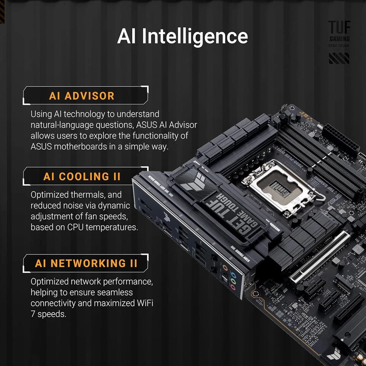 ASUS TUF Gaming Z890-Plus WiFi price in Pakistan at Mega Games, Z890 LGA 1851 ATX motherboard