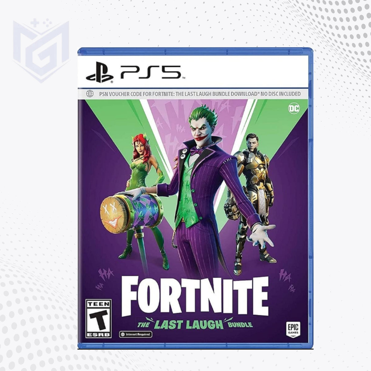 Fortnite The Last Laugh Bundle PS5 – Joker Poison Ivy Midas Rex and 1000 V-Bucks
