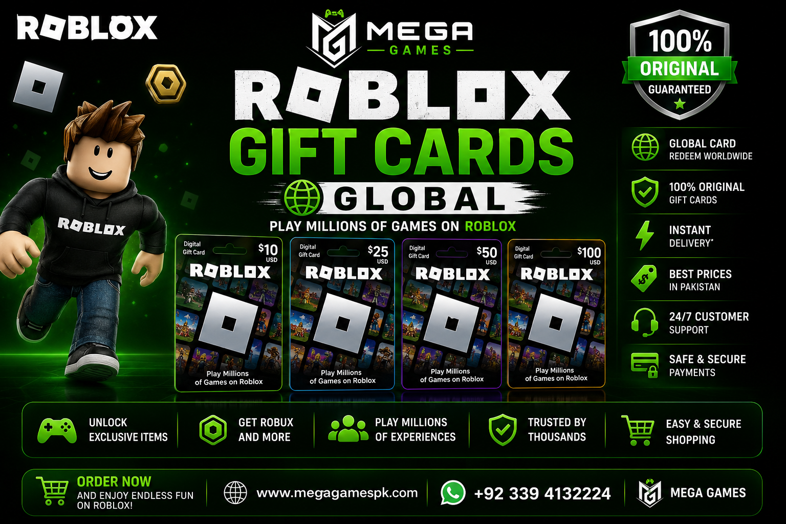 Roblox Gift Cards Global Pakistan | Buy Roblox Codes Online – Mega ...
