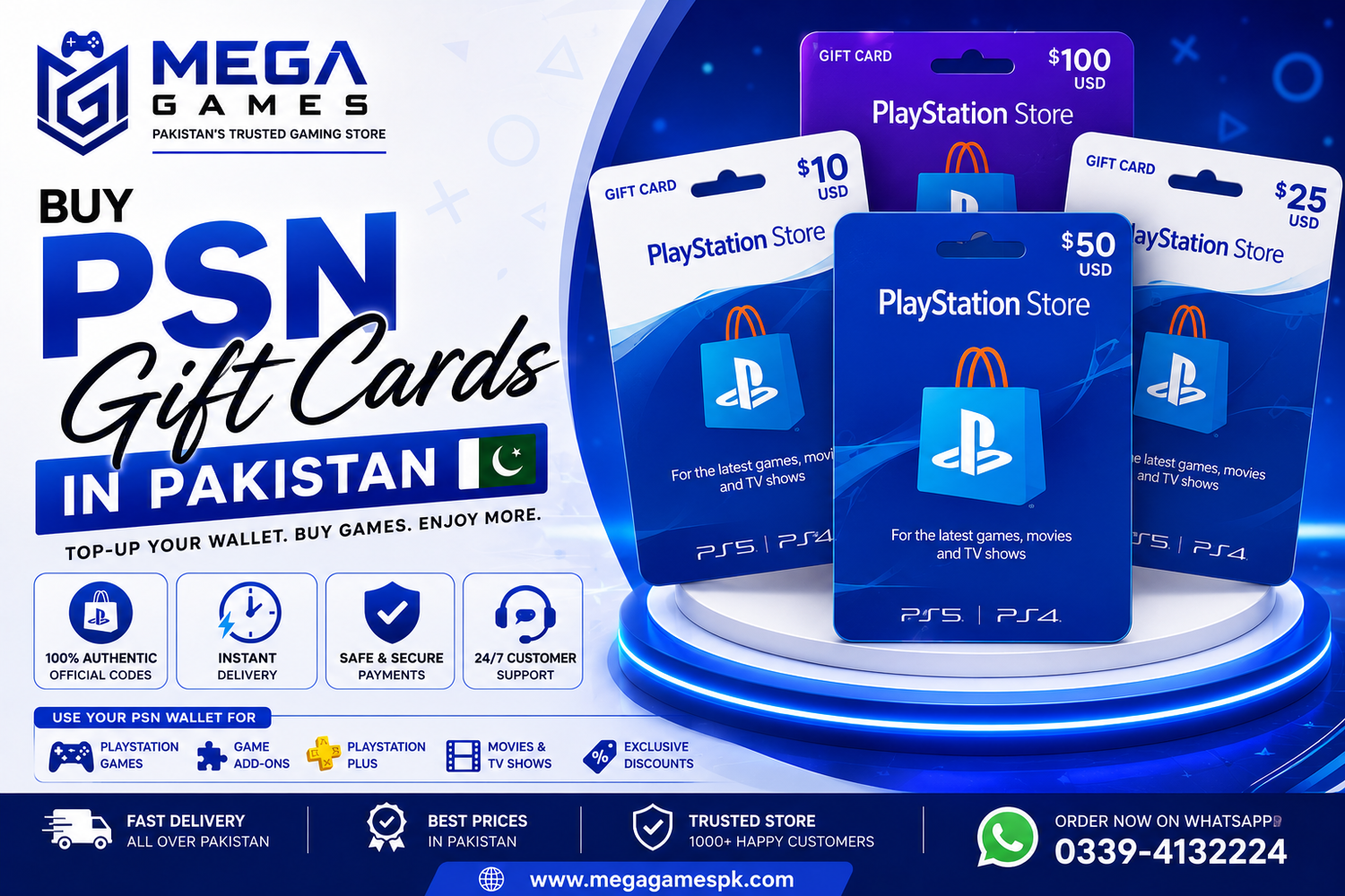 Buy PSN Gift Cards in Pakistan