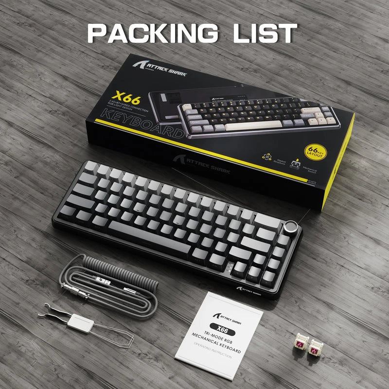 ATTACK SHARK X66 Wireless Mechanical Keyboard Moonlight Price in Pakistan