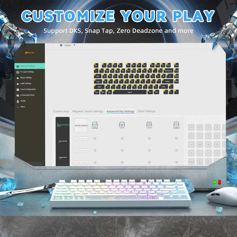 ATTACK SHARK R82 HE Rapid Trigger Gaming Keyboard White Price in Pakistan