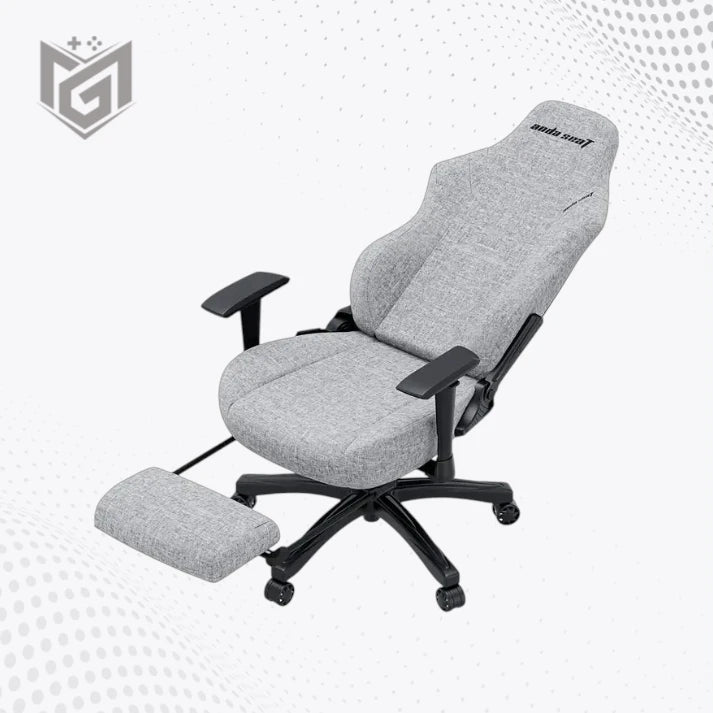 AndaSeat Luna Pro gaming chair with footrest extended for long gaming sessions