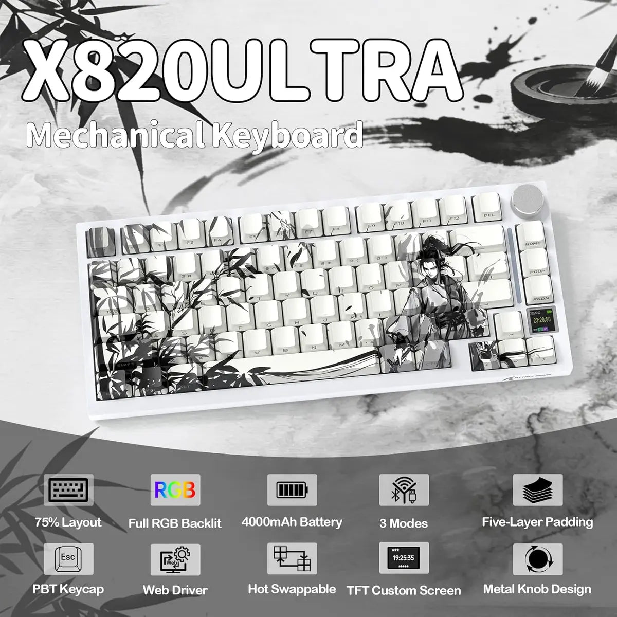 Attack Shark X820 Ultra Wireless Mechanical Keyboard Dark Warrior Price in Pakistan