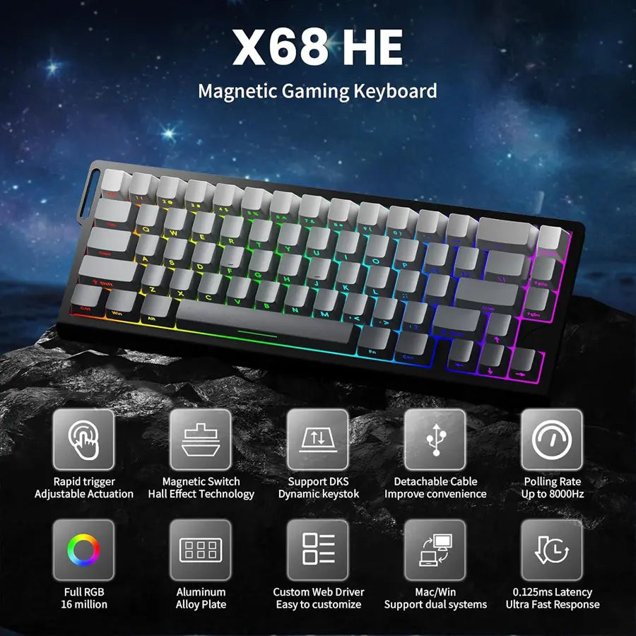 Attackshark X68 HE - Moonlight Best Price In Pakistan Mega Games