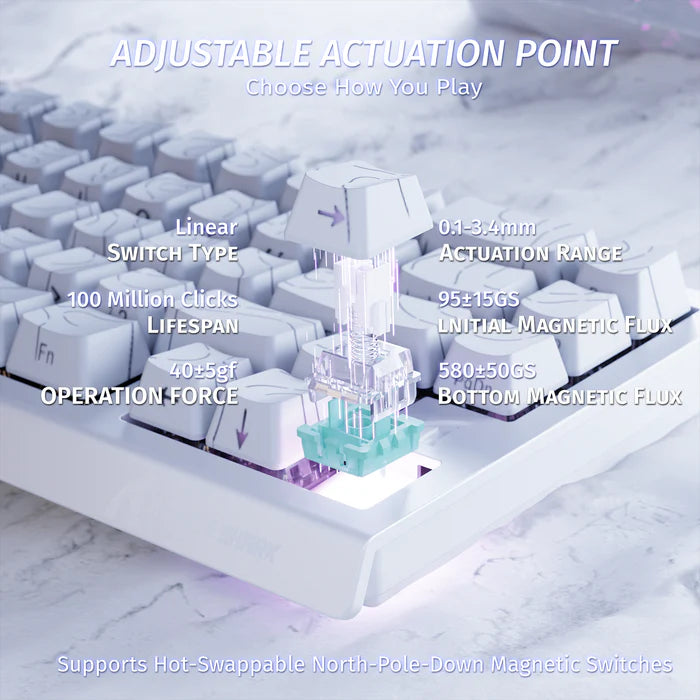 Attackshark X68 HE - White Contour Gaming Keyboard Price In Pakistan