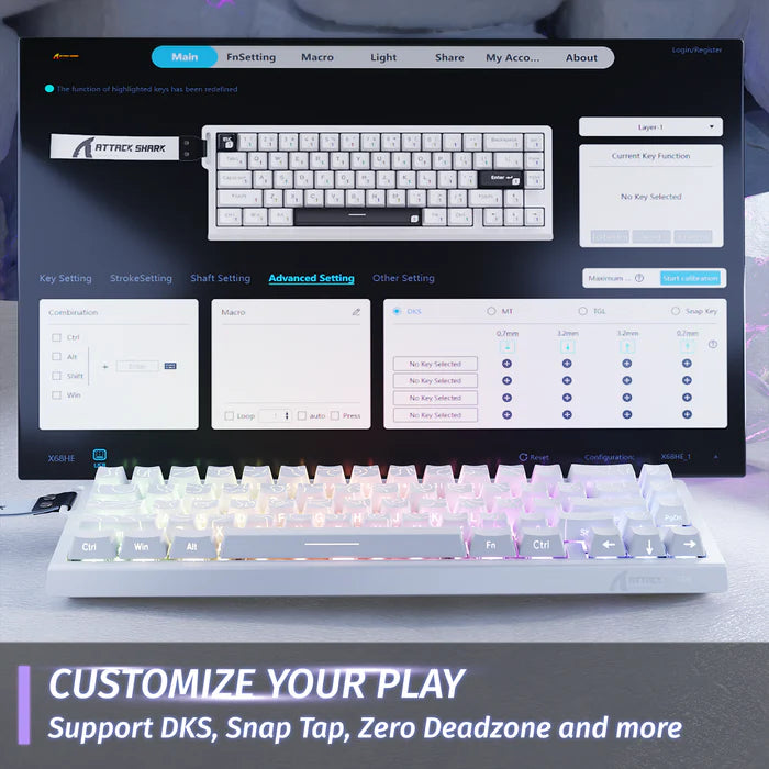Attackshark X68 HE - White Contour Gaming Keyboard Best Price In Pakistan 