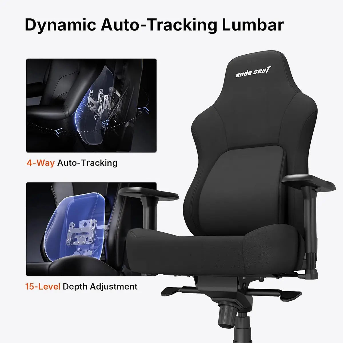 AndaSeat Phantom 4 Pro Black Fabric Gaming Chair