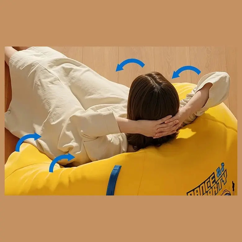 AndaSeat Minions Cloud gaming bean bag sofa with footrest in yellow and blue, buy in Pakistan