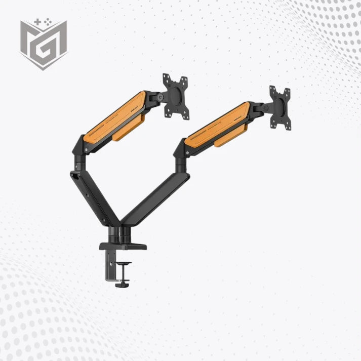 AndaSeat STEALTH II Duo A6D-2S Black Orange Dual Monitor Arm AD-W-A6D-2S-BO - Mega Games
