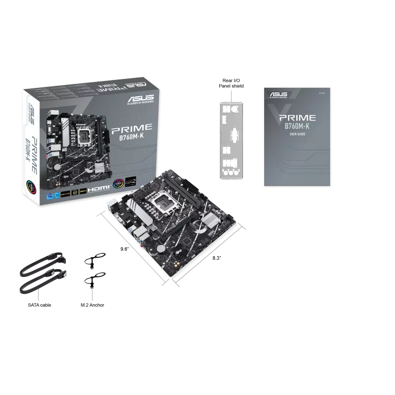 Asus Prime B760M-K DDR5 Intel 12/13/14th Gen microATX Motherboard