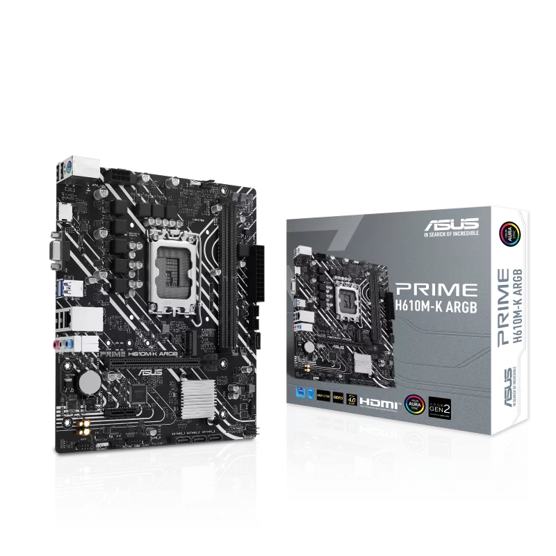 ASUS Prime H610M-K ARGB DDR5 Intel 12th 13th 14th Gen Motherboard - Mega Games