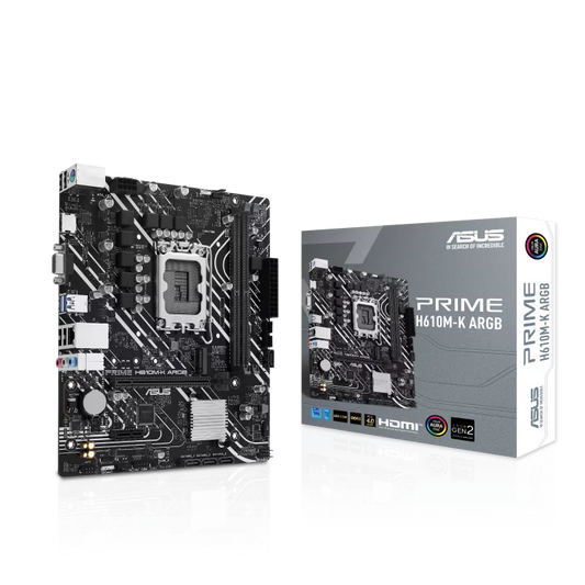 ASUS Prime H610M-K ARGB DDR5 Intel 12th 13th 14th Gen Motherboard - Mega Games