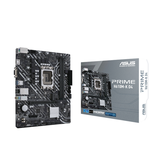 ASUS Prime H610M-K D4 Intel 12th 13th Gen MicroATX Motherboard - Mega Games