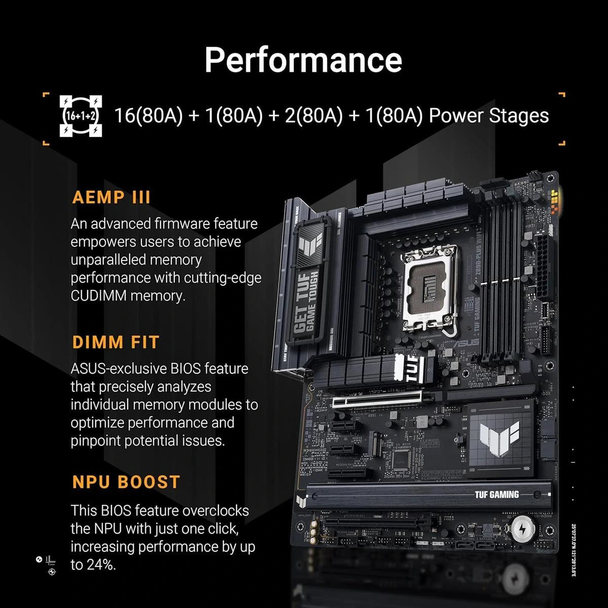 ASUS TUF Gaming Z890-Plus WiFi price in Pakistan at Mega Games, Z890 LGA 1851 ATX motherboard
