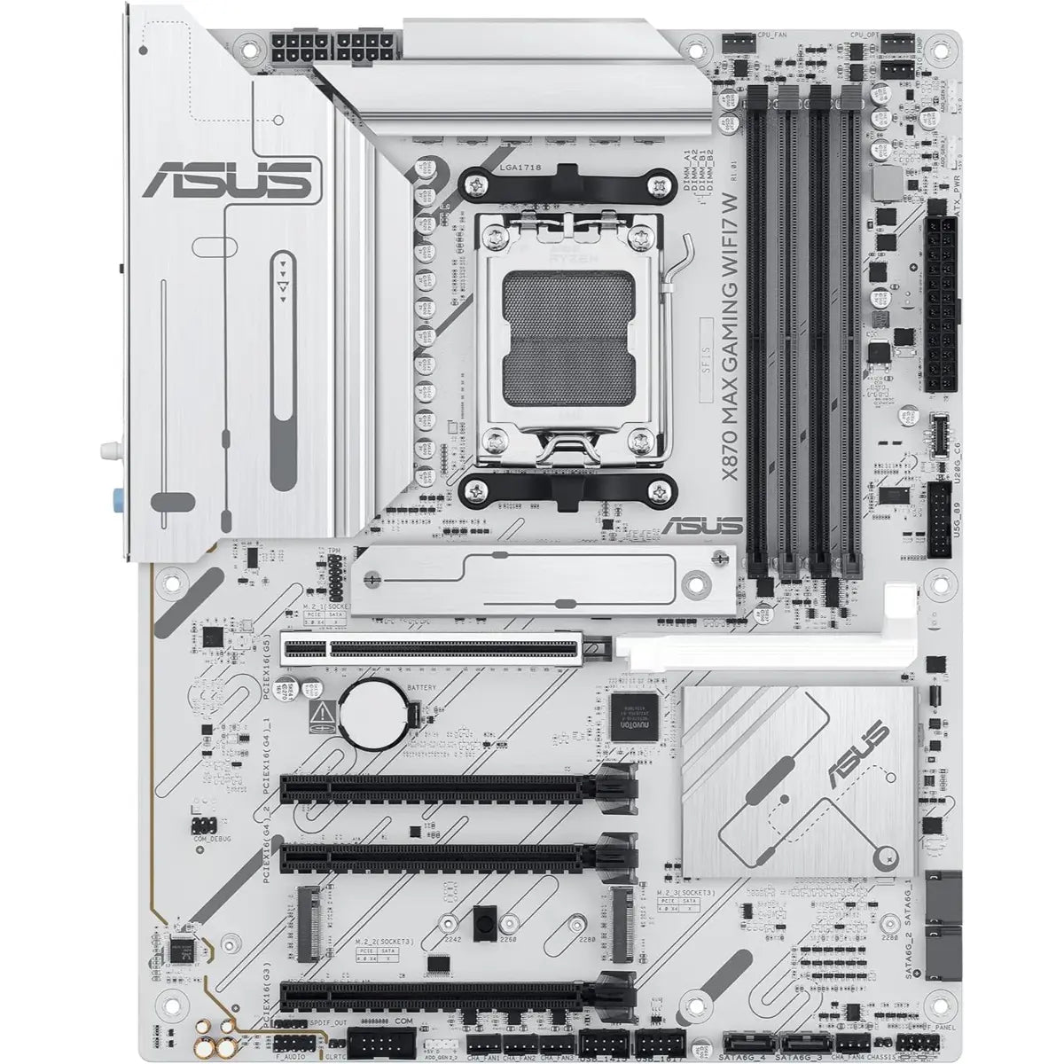 ASUS X870 Max Gaming WiFi7 W price in Pakistan at Mega Games, white AMD X870 AM5 ATX motherboard
