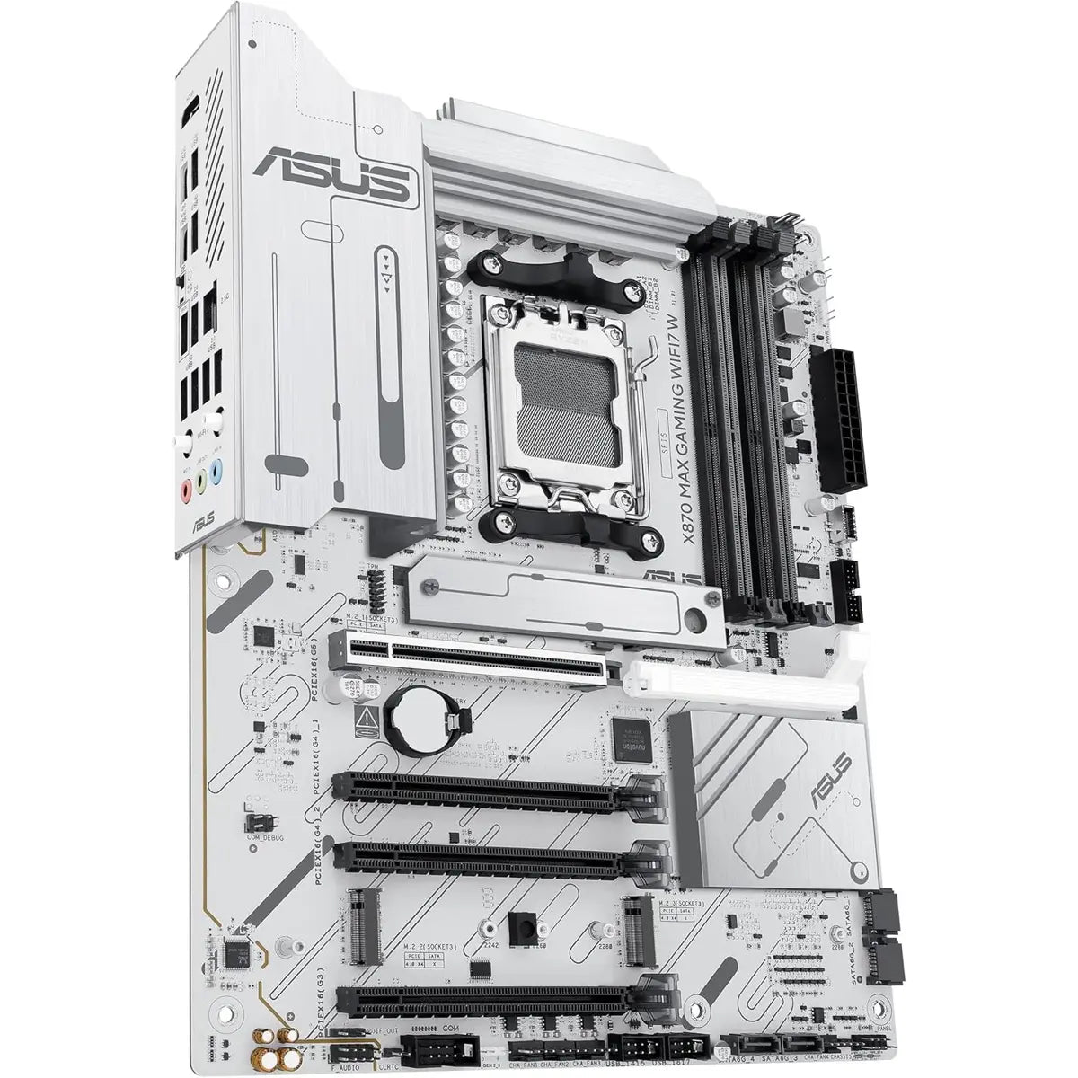 ASUS X870 Max Gaming WiFi7 W price in Pakistan at Mega Games, white AMD X870 AM5 ATX motherboard