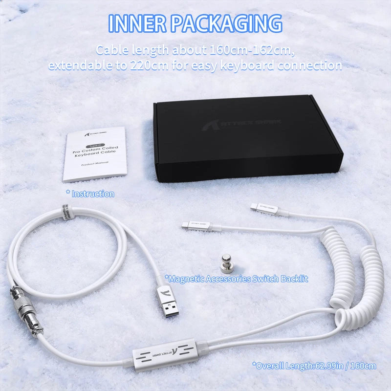 ATTACK SHARK C08 2-in-1 Custom Aviation Cable for 8kHz Magnetic Keyboards - Mega Games