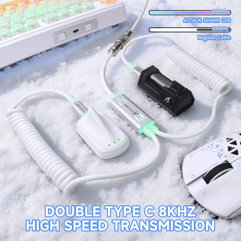 ATTACK SHARK C08 2-in-1 Custom Aviation Cable for 8kHz Magnetic Keyboards - Mega Games