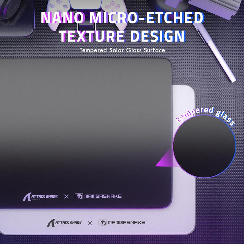 ATTACK SHARK CM05 Tempered Glass Gaming Mouse Pad - Mega Games