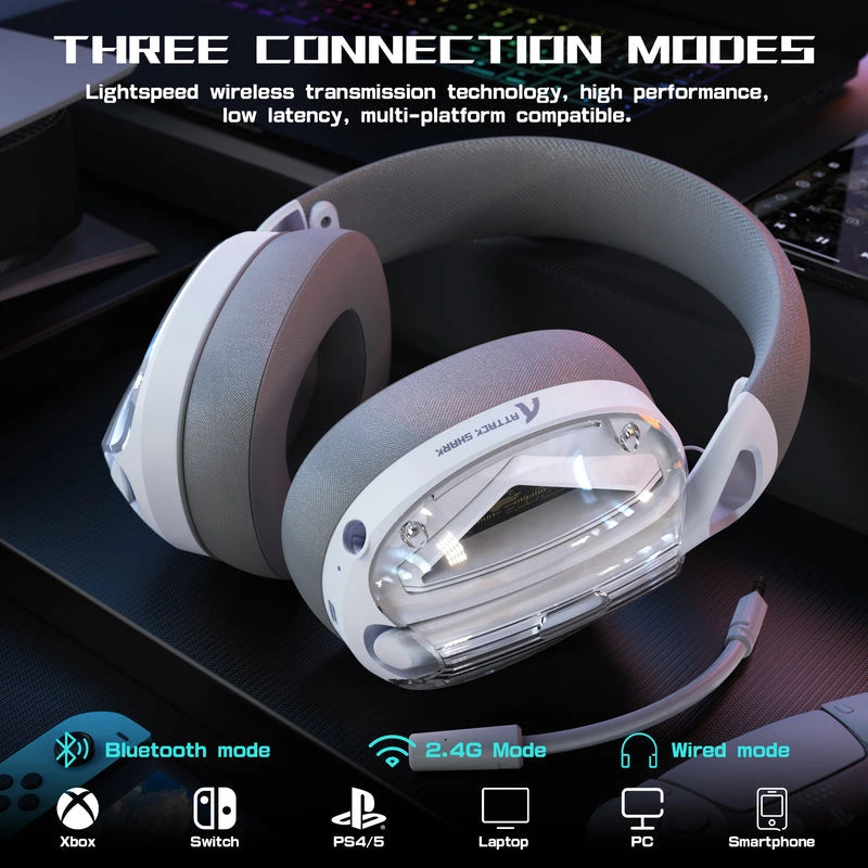 ATTACK SHARK L60 Ultra-Light Tri-Mode Gaming Headset Price in Pakistan - Mega Games