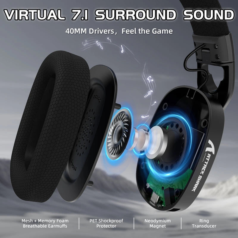 ATTACK SHARK L90 Foldable RGB Ultra-Light Tri-Mode Gaming Headset Price in Pakistan - Mega Games