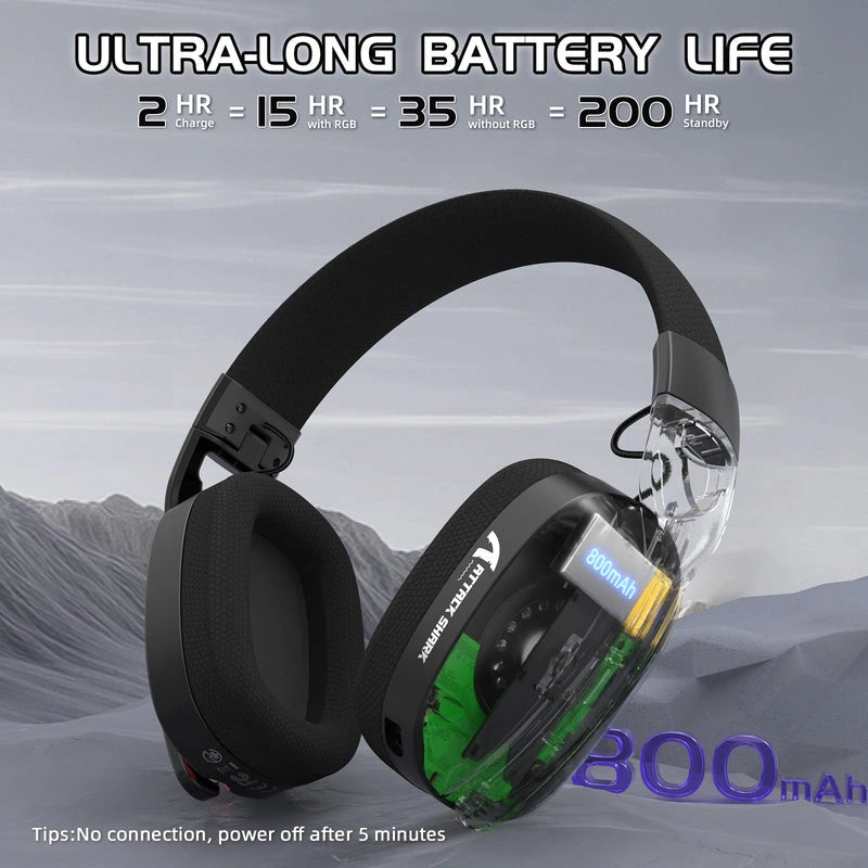 ATTACK SHARK L90 Foldable RGB Ultra-Light Tri-Mode Gaming Headset Price in Pakistan - Mega Games