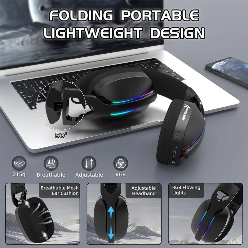 ATTACK SHARK L90 Foldable RGB Ultra-Light Tri-Mode Gaming Headset Price in Pakistan - Mega Games