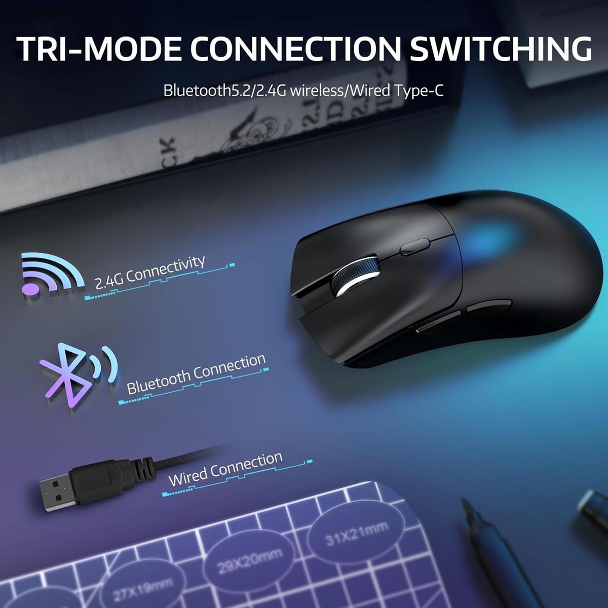 ATTACK SHARK R1 Wireless Gaming Mouse Black Price in Pakistan