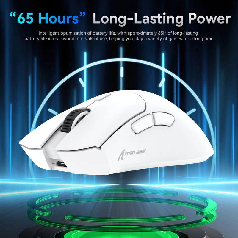 ATTACK SHARK R1 Wireless Gaming Mouse 59g Superlight White Price in Pakistan