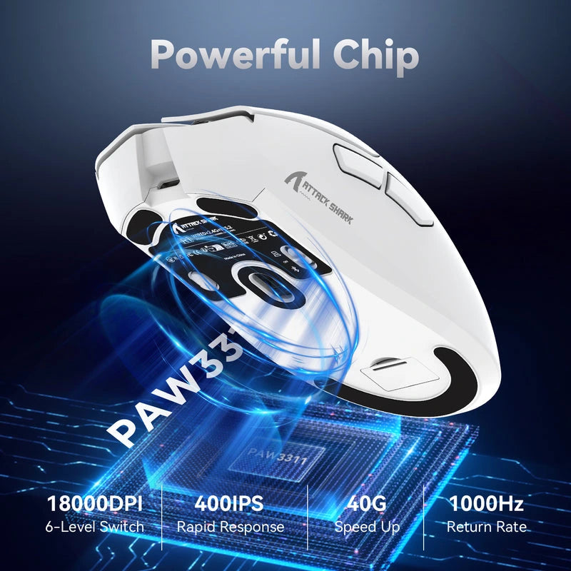 ATTACK SHARK R1 Wireless Gaming Mouse 59g Superlight White Price in Pakistan