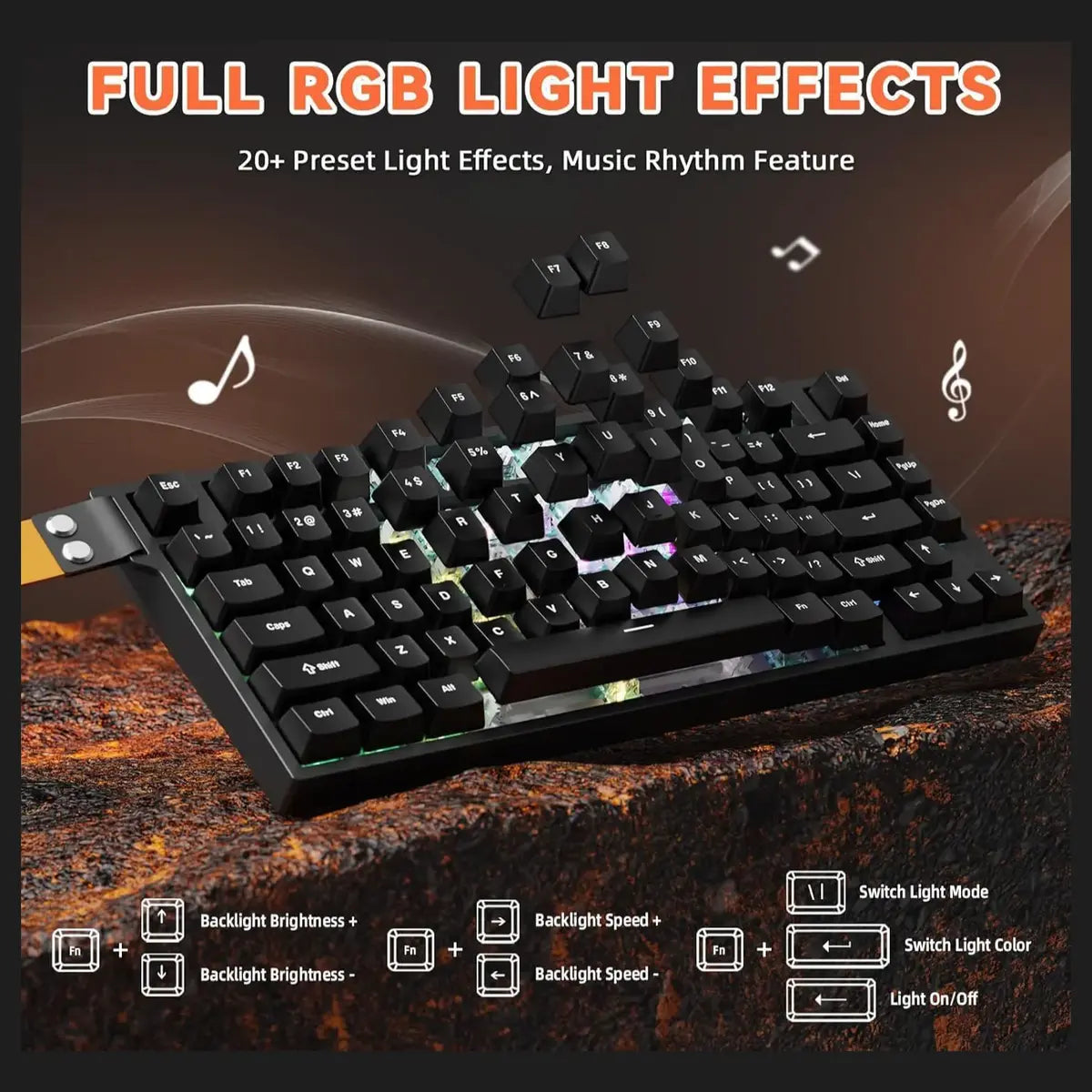 Attack Shark R82 HE Rapid Trigger Wired Gaming Keyboard -Black