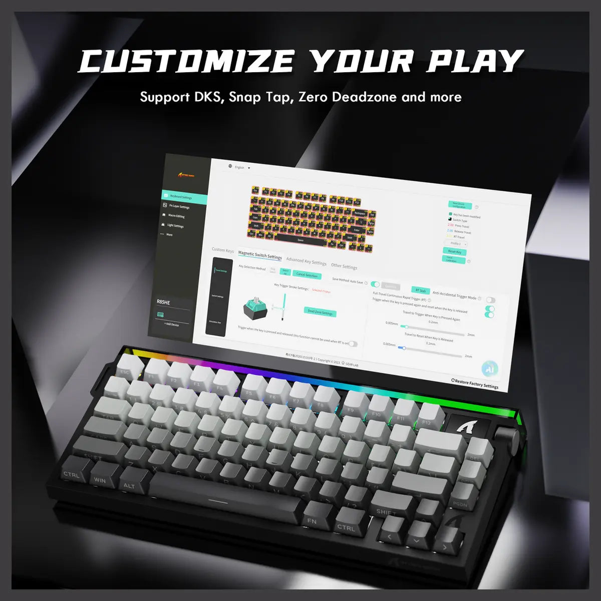 Attackshark R85 HE Black Magnetic Gaming Keyboard Price in Pakistan - Mega Games
