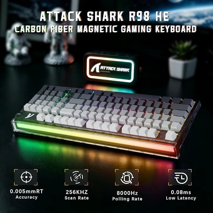ATTACK SHARK R98 HE Magnetic Carbon Fiber Keyboard Moonlight Price in Pakistan - Mega Games