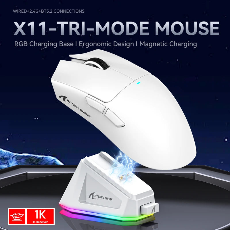 ATTACK SHARK X11 Wireless Gaming Mouse White Price in Pakistan