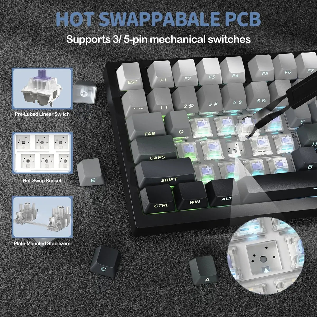 Attack Shark X820 Ultra Wireless Mechanical Keyboard Moonlight Price in Pakistan