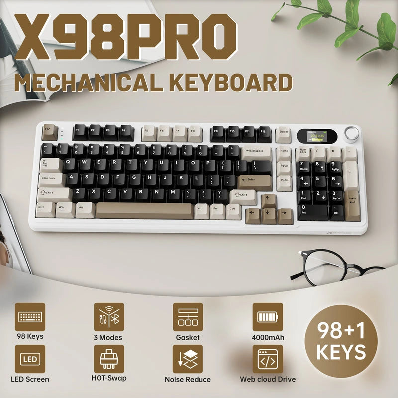 Attack Shark X98 Pro Wireless Mechanical Keyboard Cheese White Price in Pakistan
