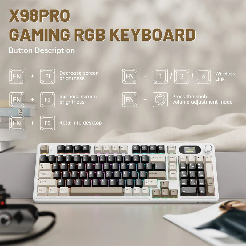 Attack Shark X98 Pro Wireless Mechanical Keyboard Cheese White Price in Pakistan