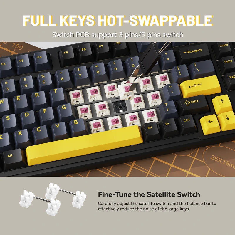 ATTACK SHARK X98 Pro Wireless Mechanical Keyboard Starry Black Price in Pakistan