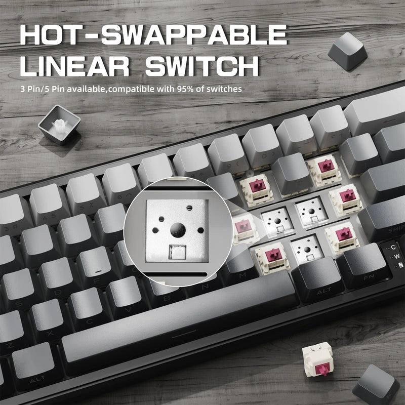 ATTACK SHARK X66 Wireless Mechanical Keyboard Moonlight Price in Pakistan