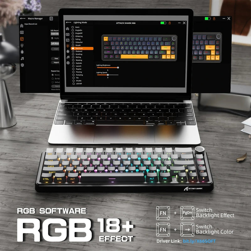 ATTACK SHARK X66 Wireless Mechanical Keyboard Moonlight Price in Pakistan