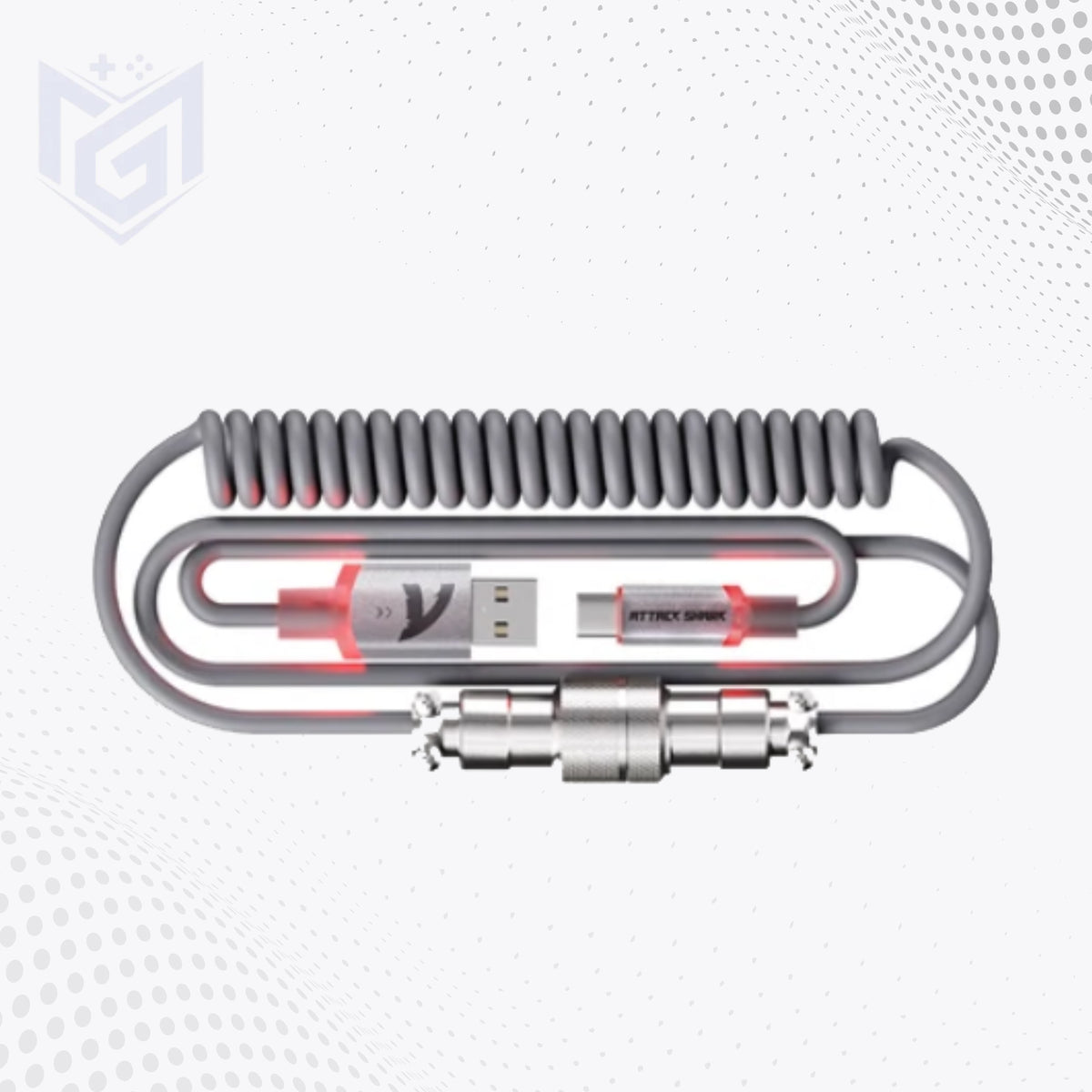 C01 Coiled Cable Black White Gray Red - Mega Games